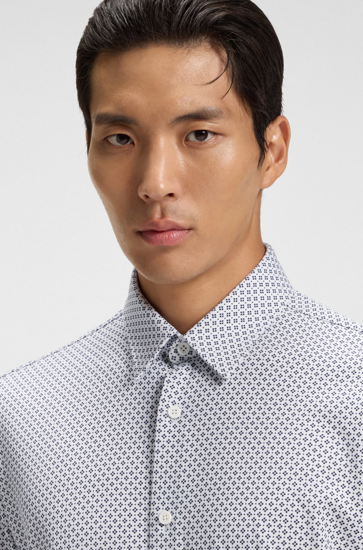 SLIM-FIT SHIRT IN PRINTED ITALIAN COTTON - 3
