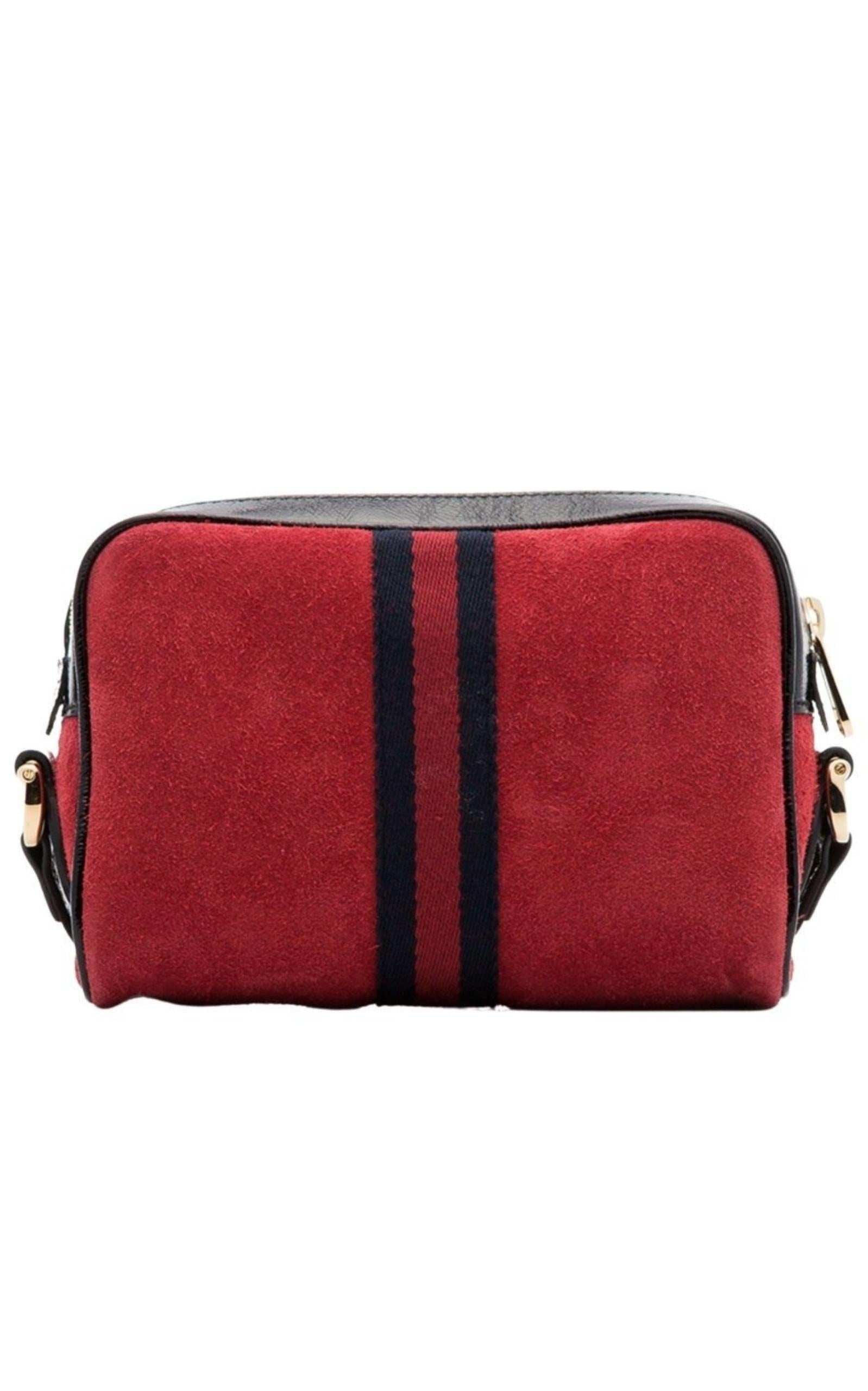 Red Ophidia Suede Mini Bag - 4