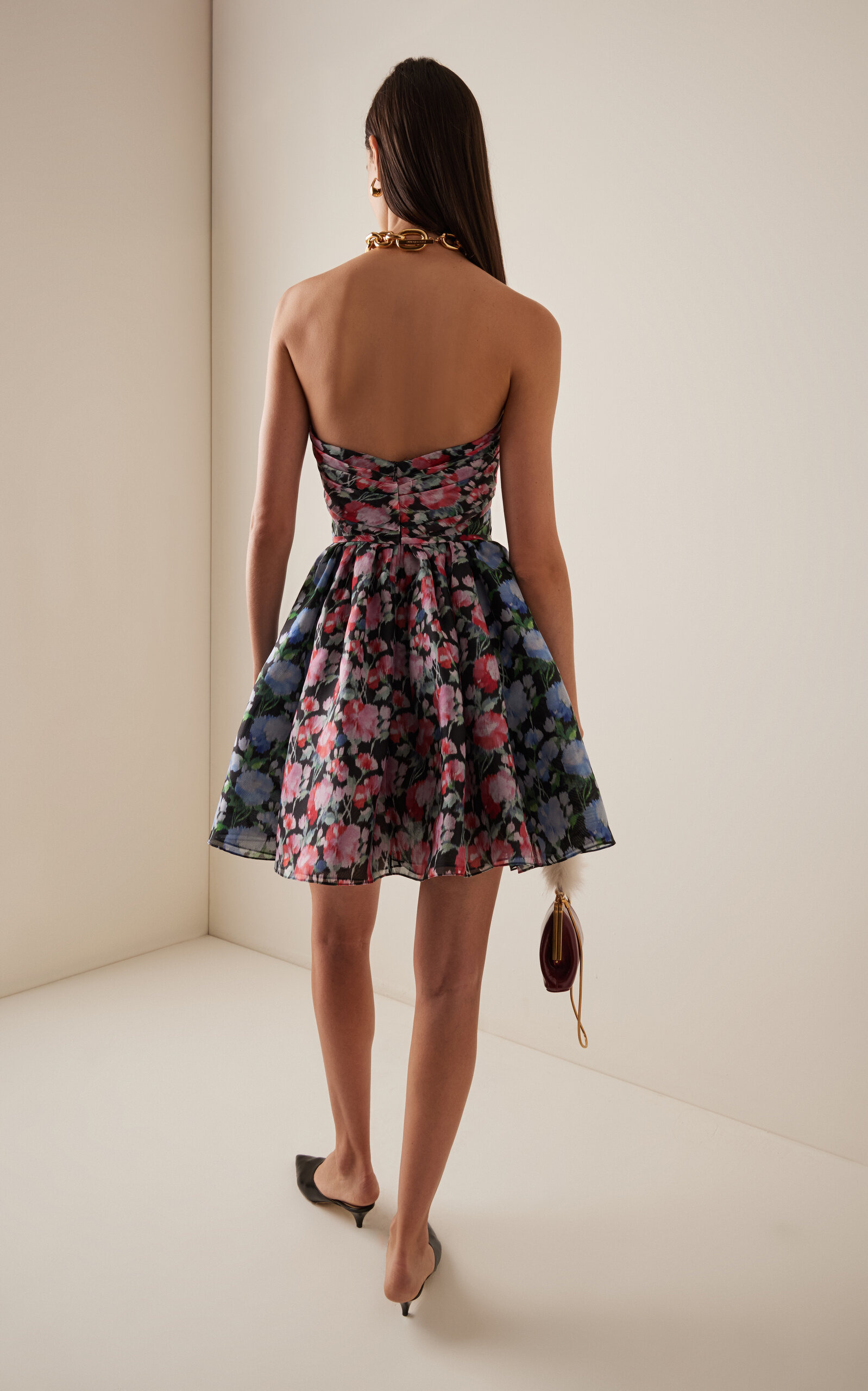 Gathered Organza Mini Dress multi - 4