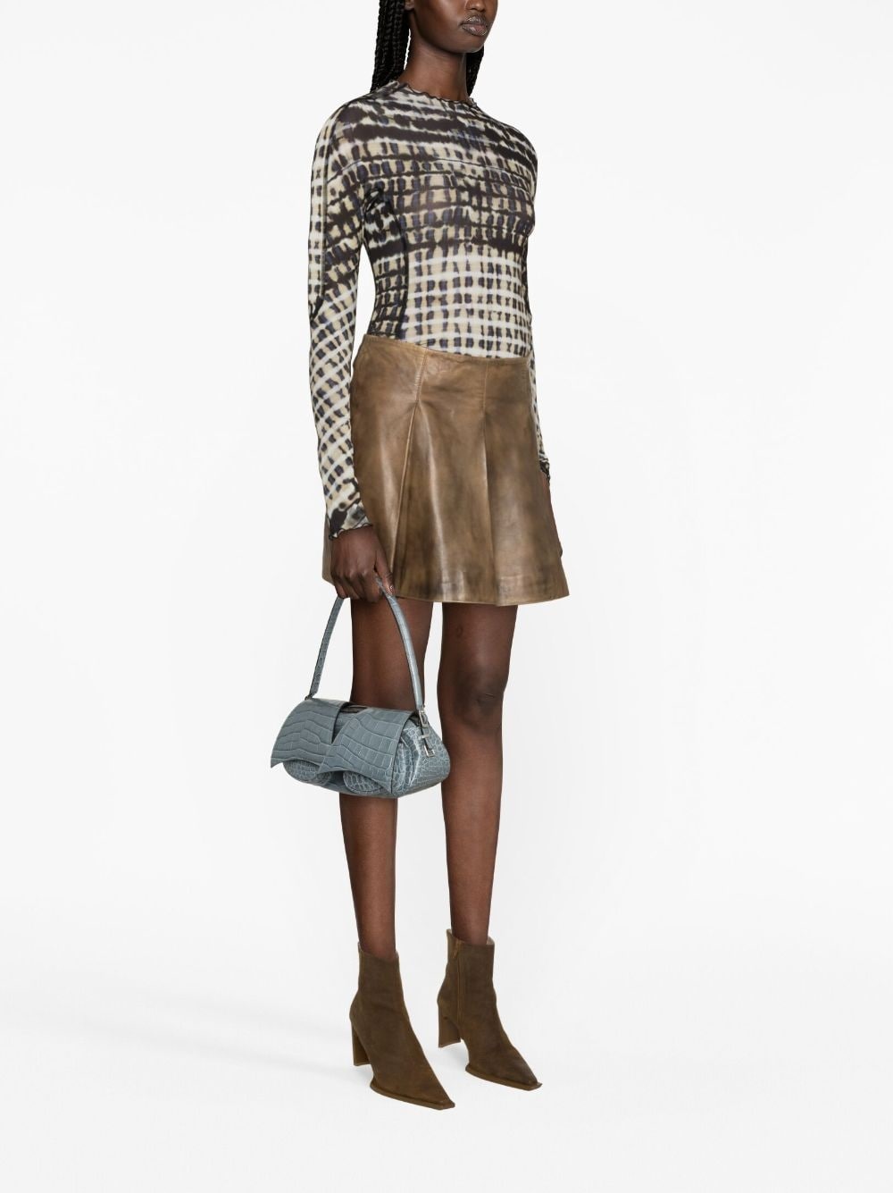 Halcyon plaid mesh top - 2