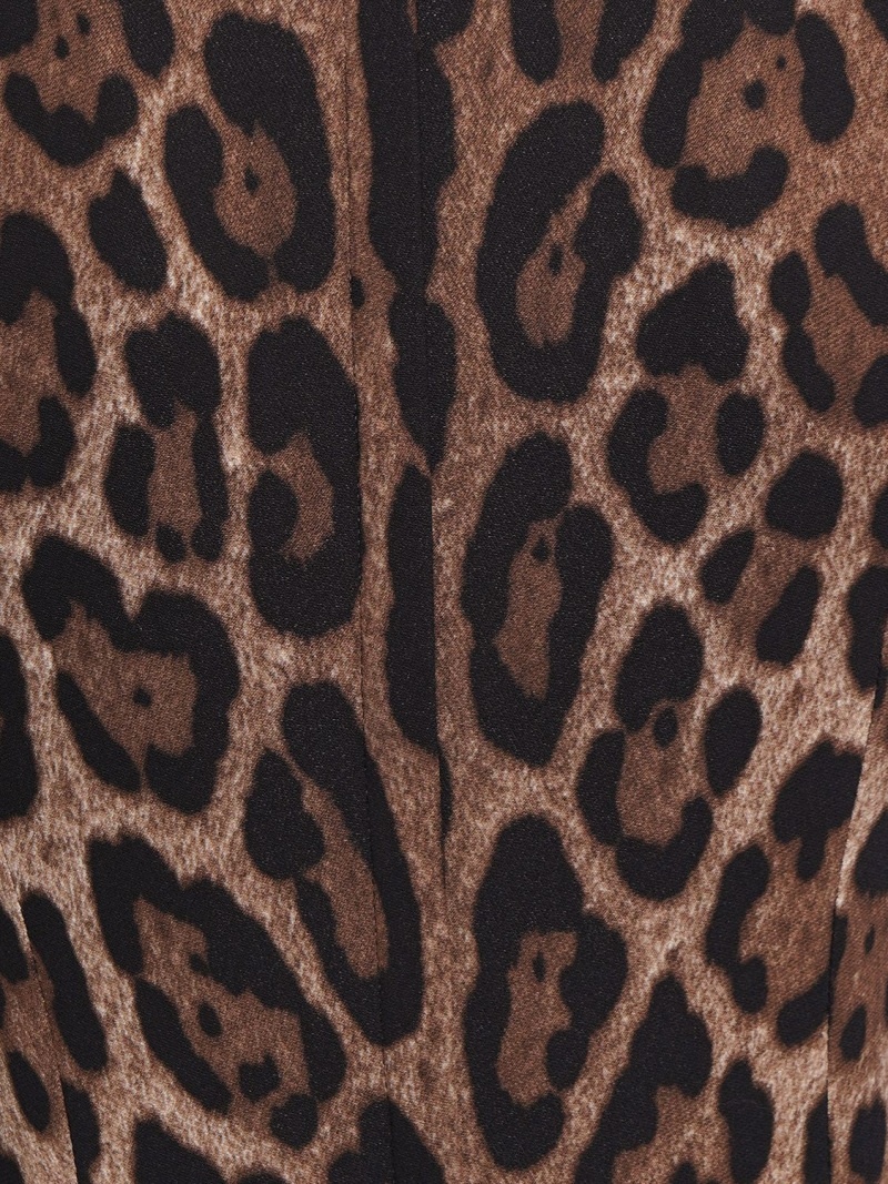 Leopard print cady mini dress - 4