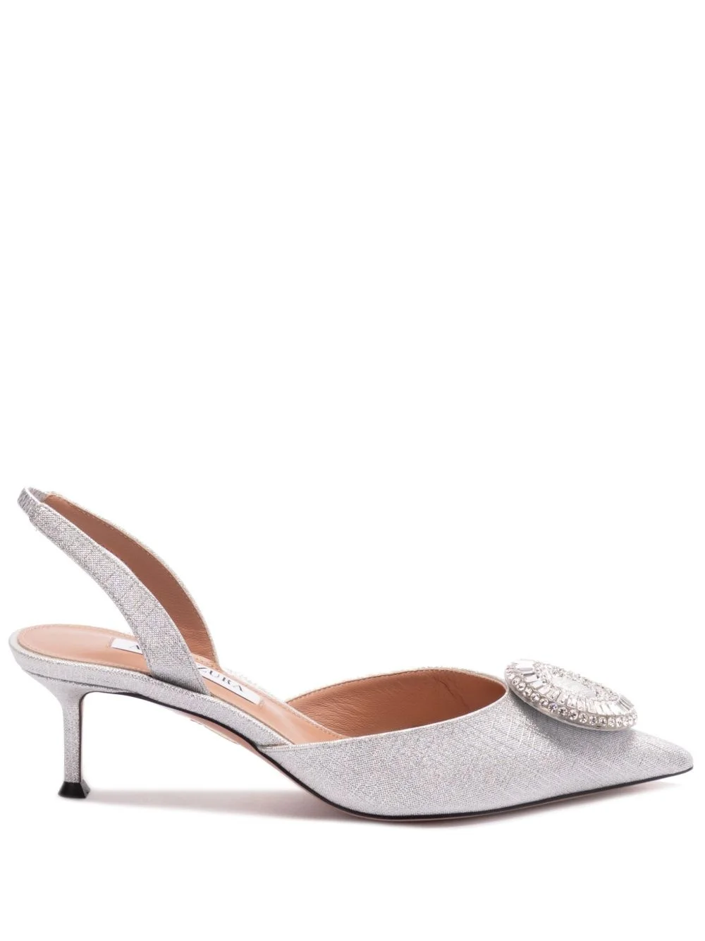 50mm Crystal Hoop slingback pumps - 1