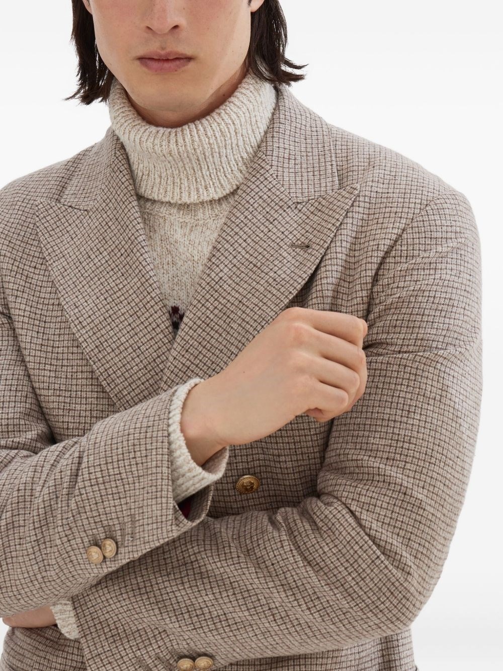 Wool and silk double-breasted jacket - 6