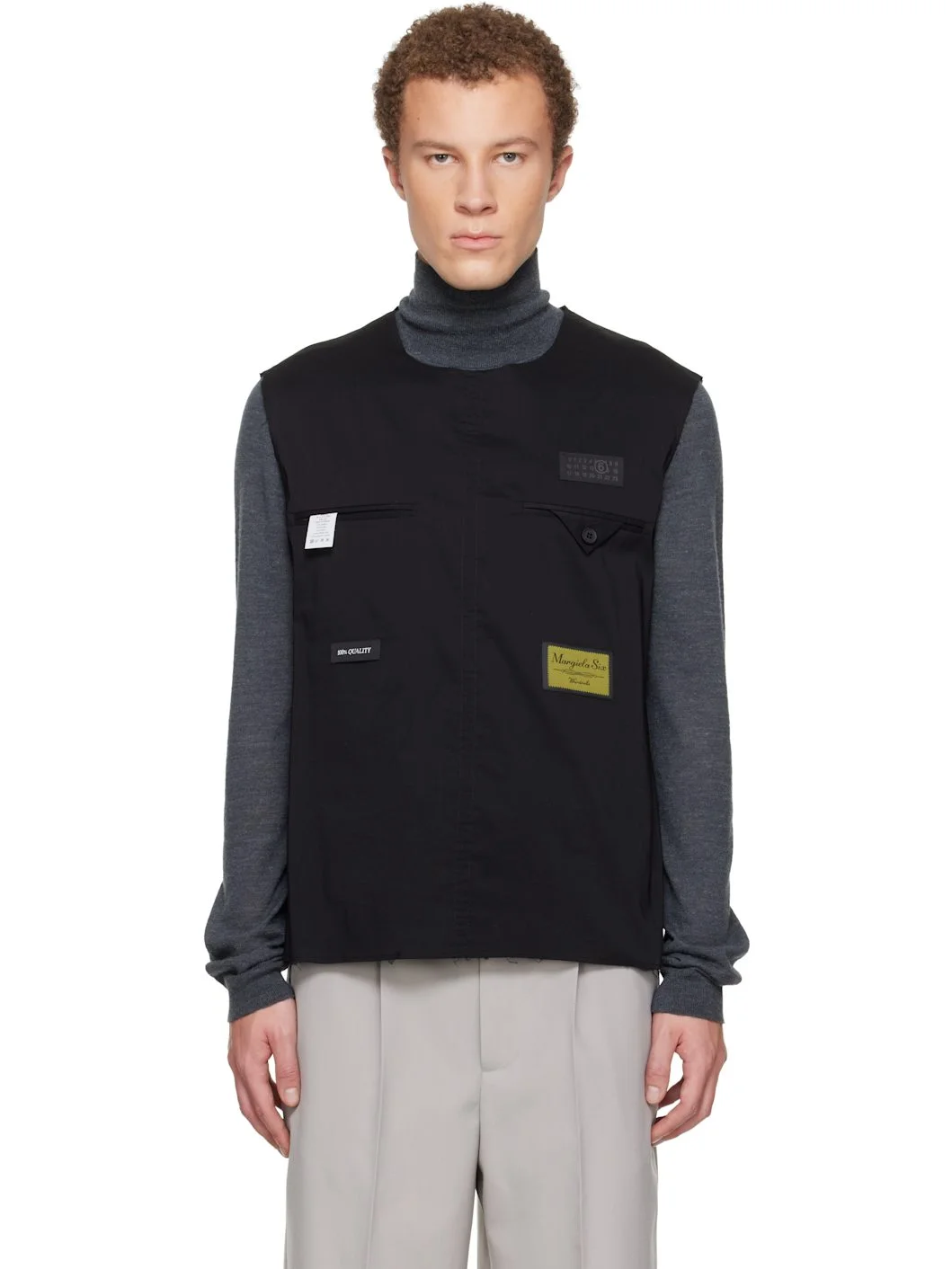 Black Logo Patch Tank Top - 1