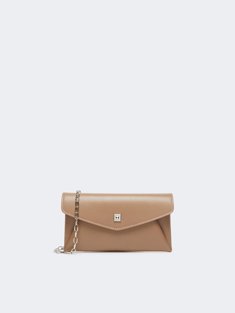 WALLETCHAIN Leather envelope wallet - MUD 1