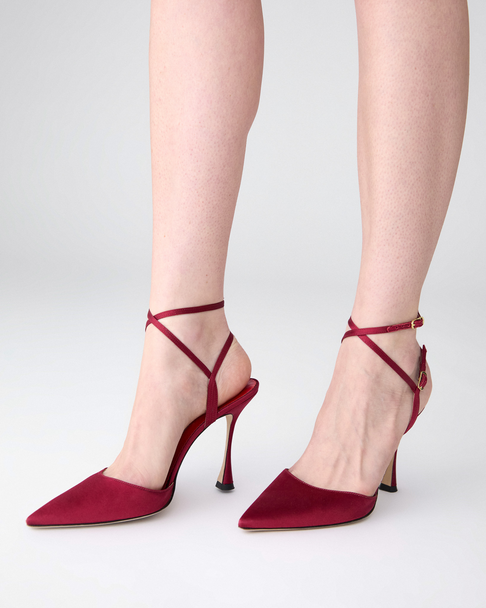 Satin Strappy Pumps - 3