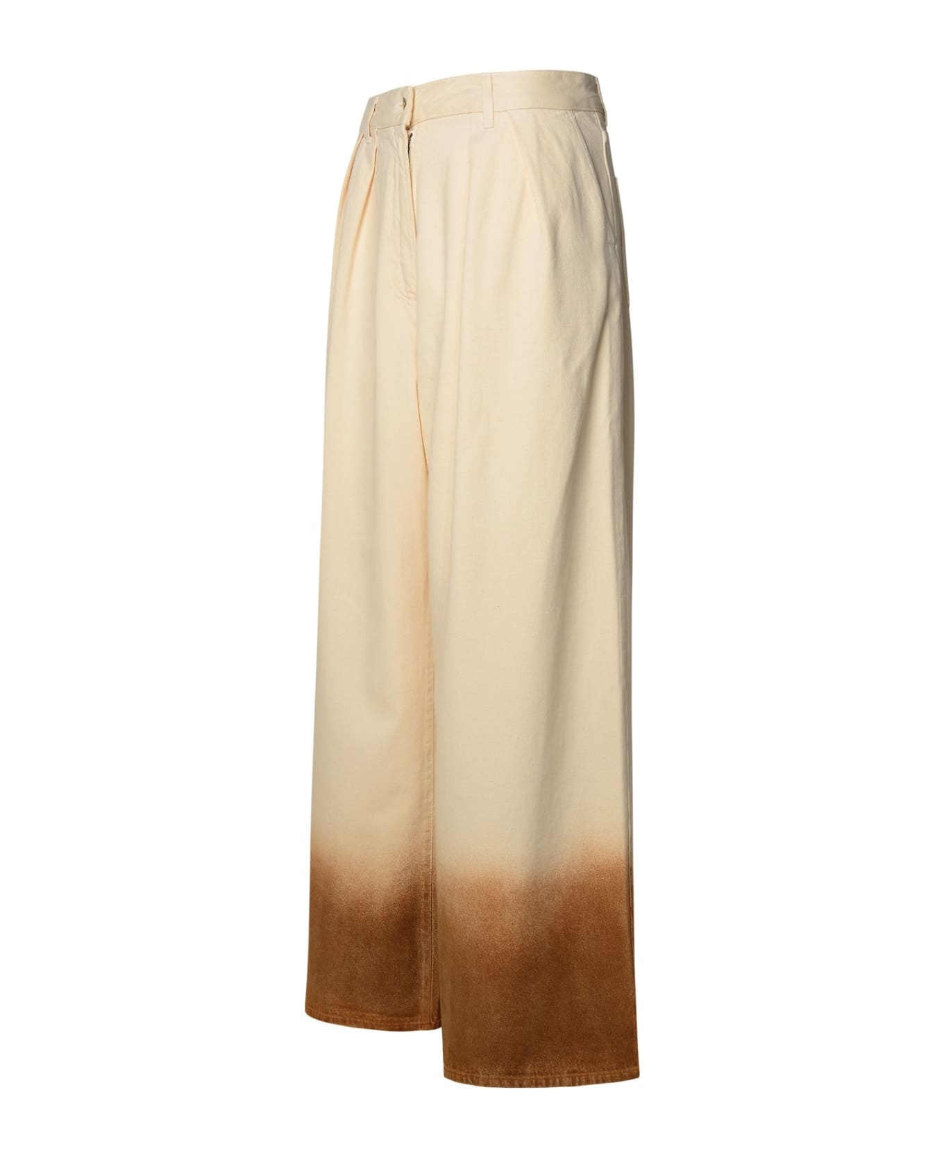 Cream Cotton Pants - 2