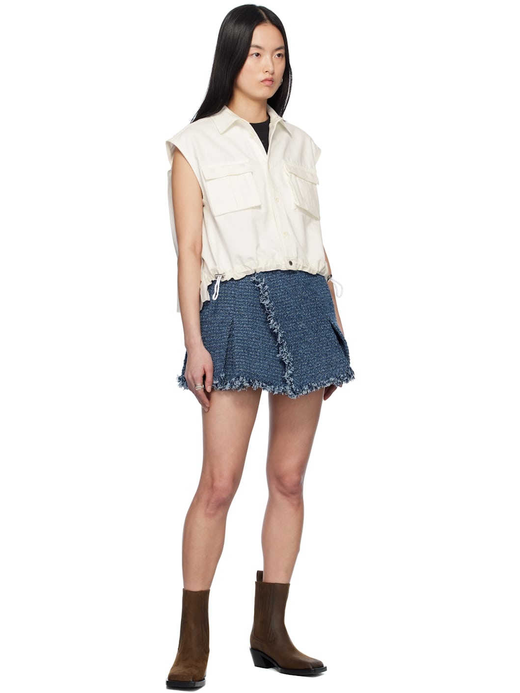 Off-White Mix Denim Shirt - 4
