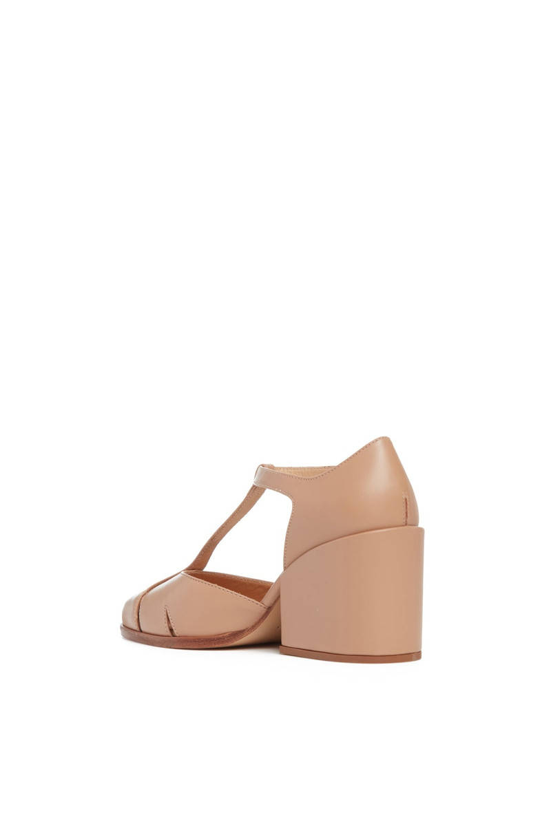 GABRIELA HEARST Hawes T-Strap Heel in Dark Camel Leather outlook