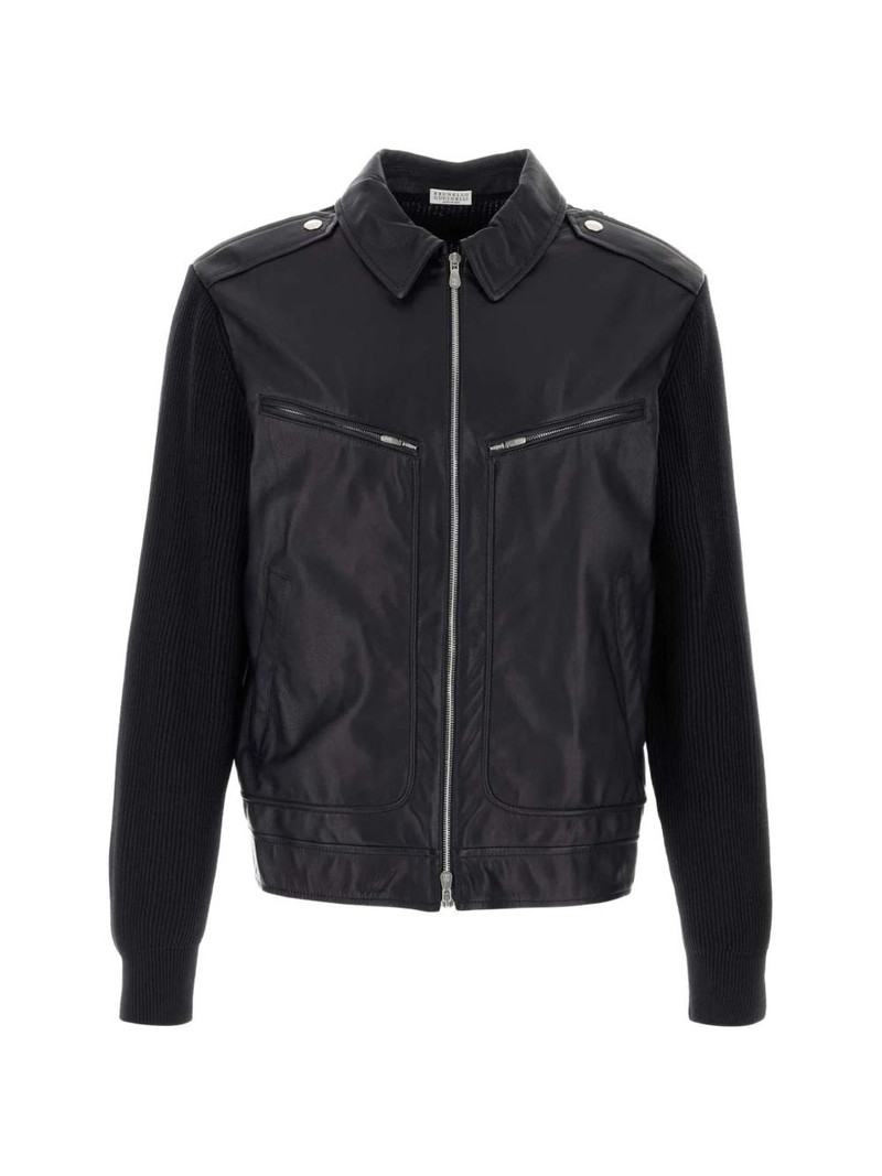 leather panelled jacket 1