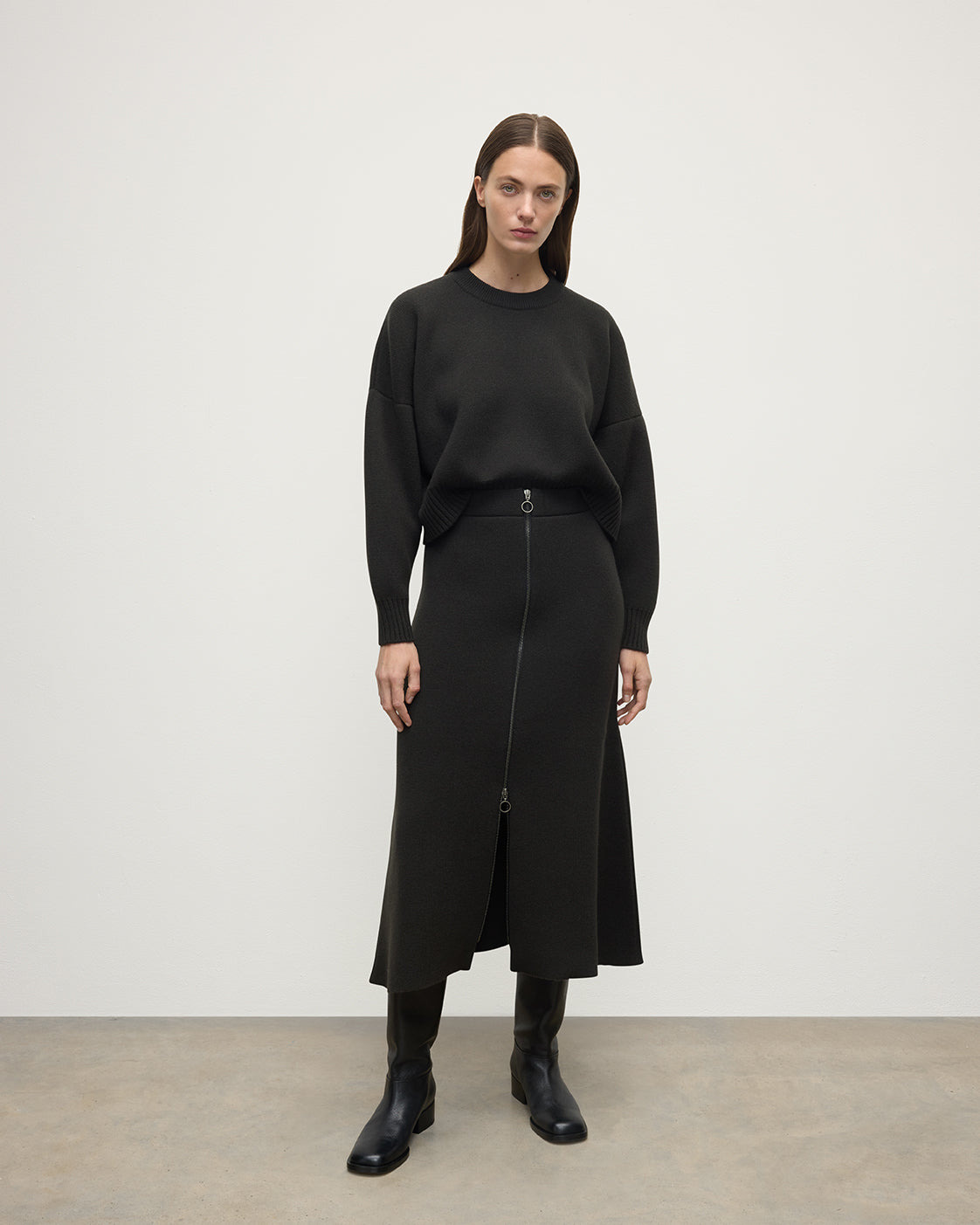 A-Line Milano Grey Cashmere Skirt - 2
