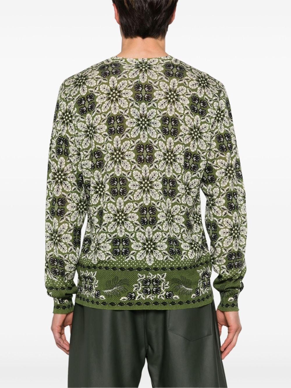 floral-print fine jumper - 4