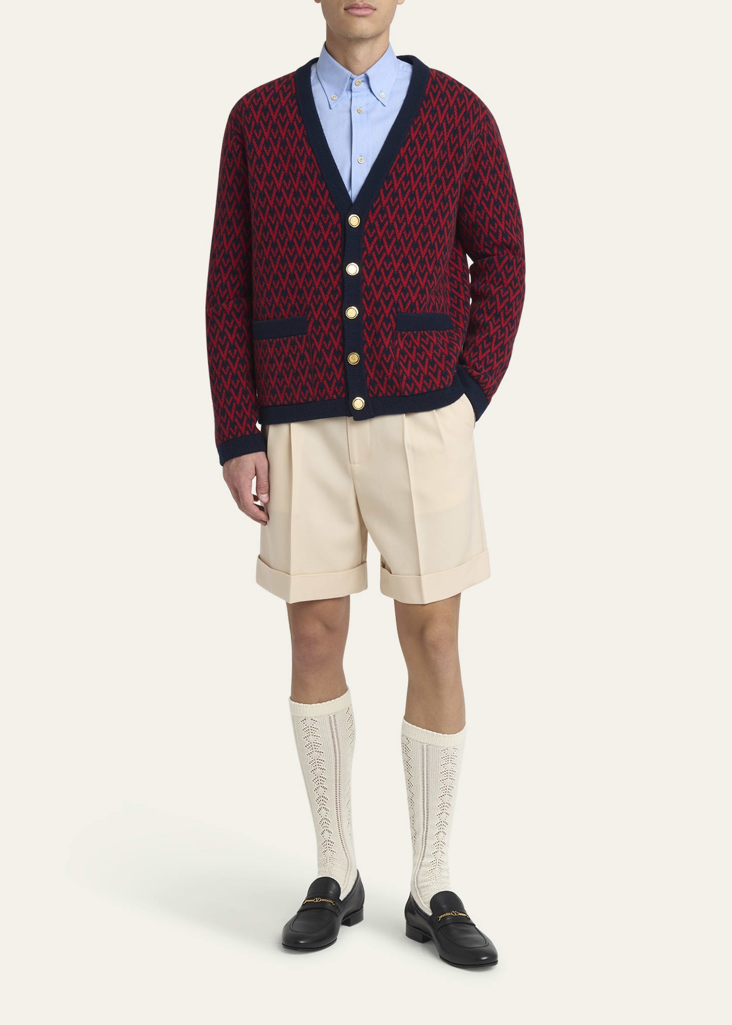 Men's Gabardine Pleated Bermuda Shorts - 2