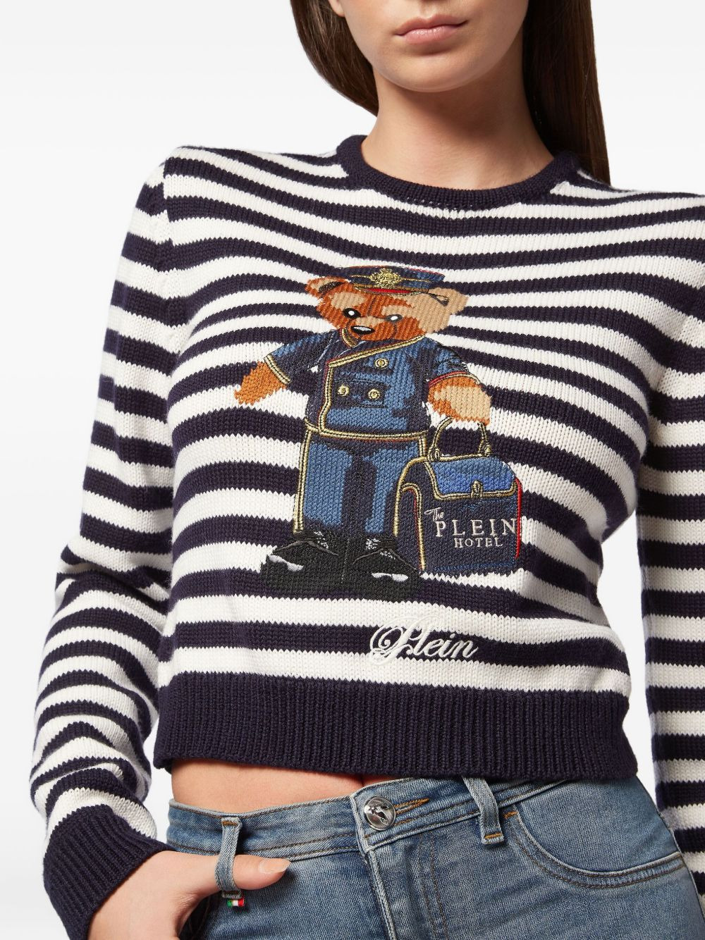 teddy bear-jacquard jumper - 4