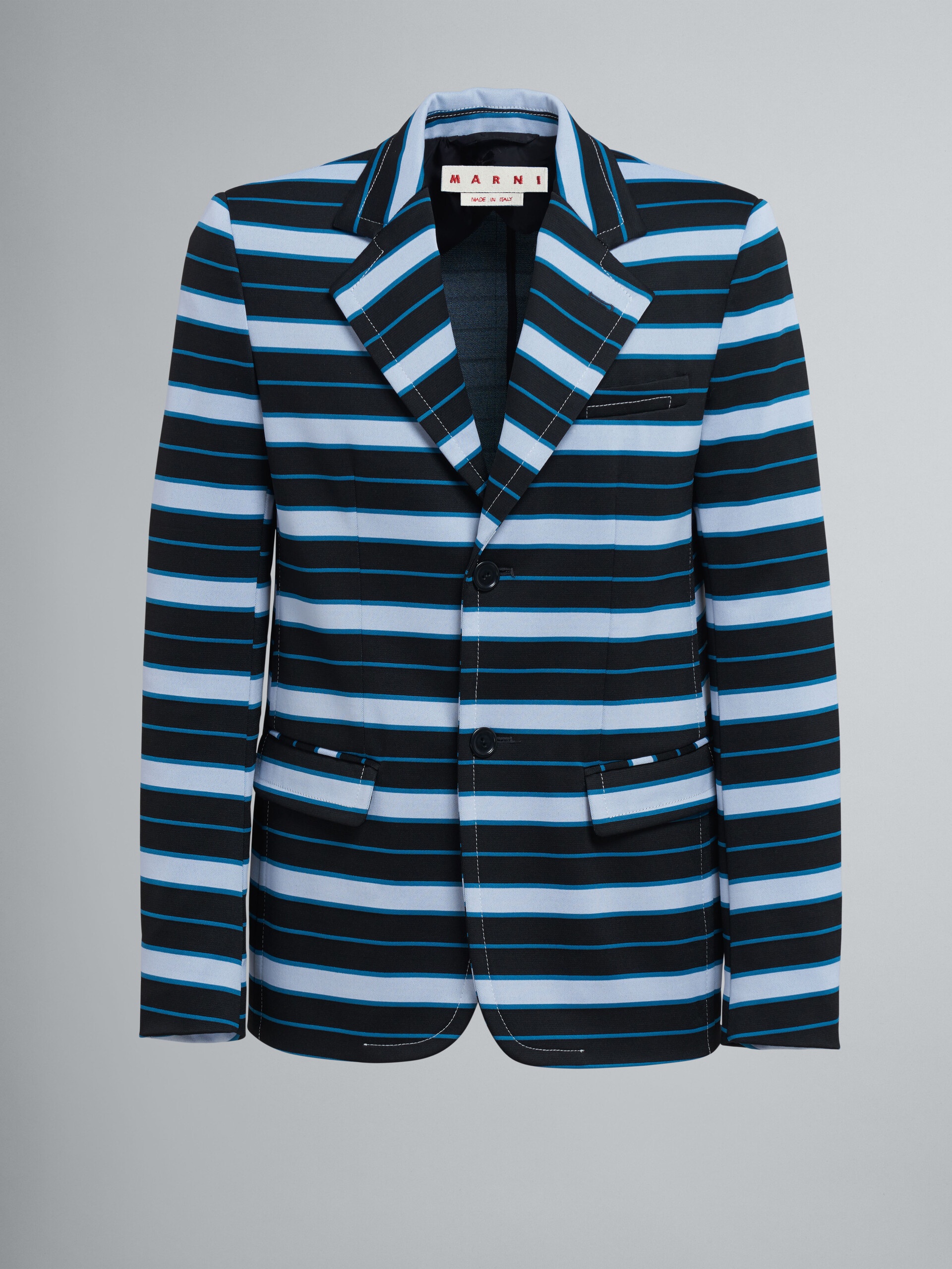 STRIPED TECHNO JERSEY BLAZER - 1