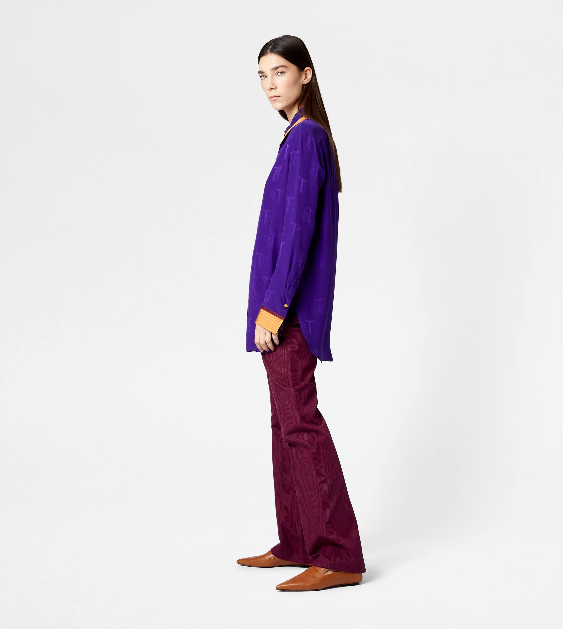 SHIRT IN SILK - VIOLET - 4