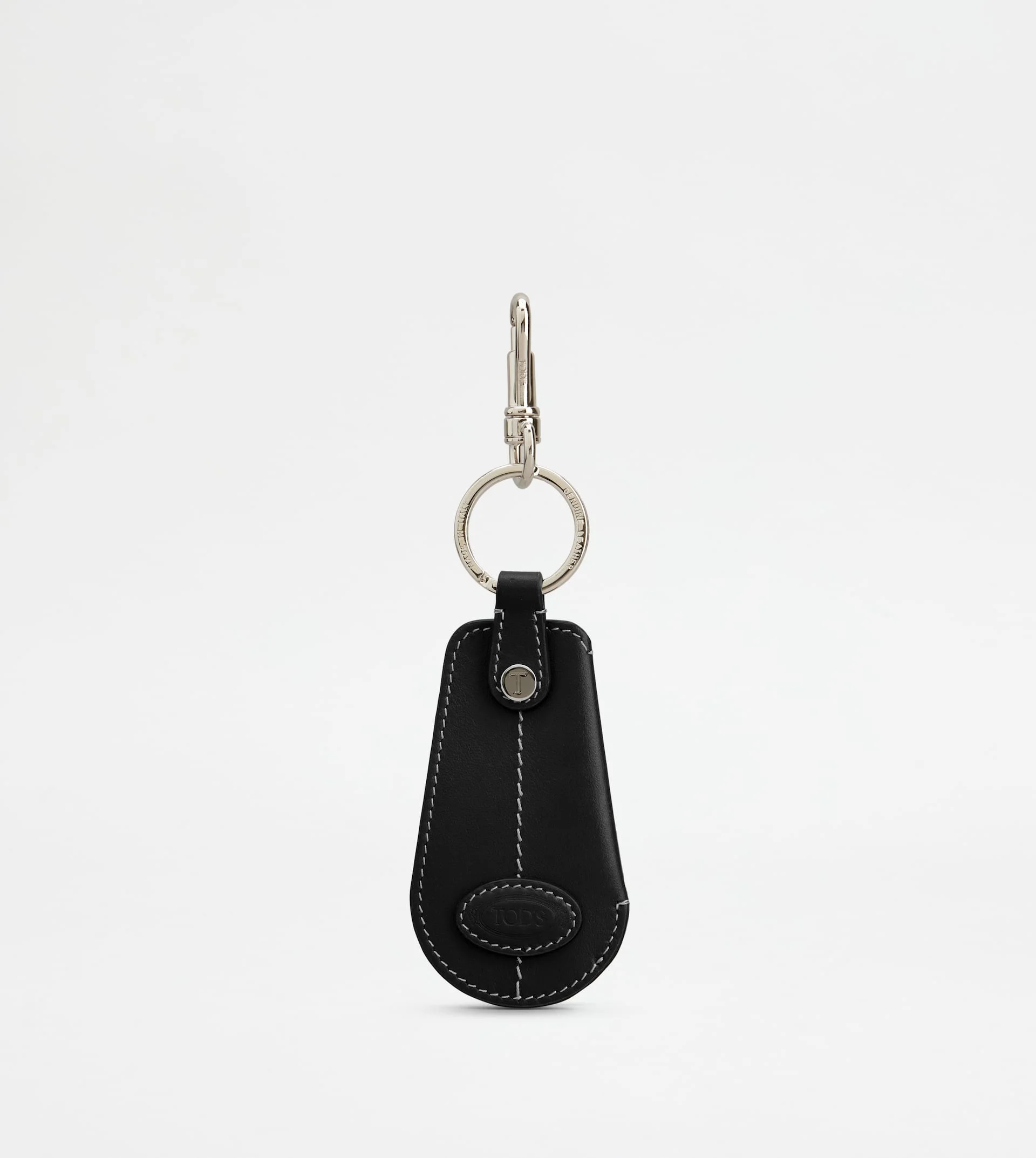 KEY HOLDER IN LEATHER WITH SHOEHORN - BLACK - 1