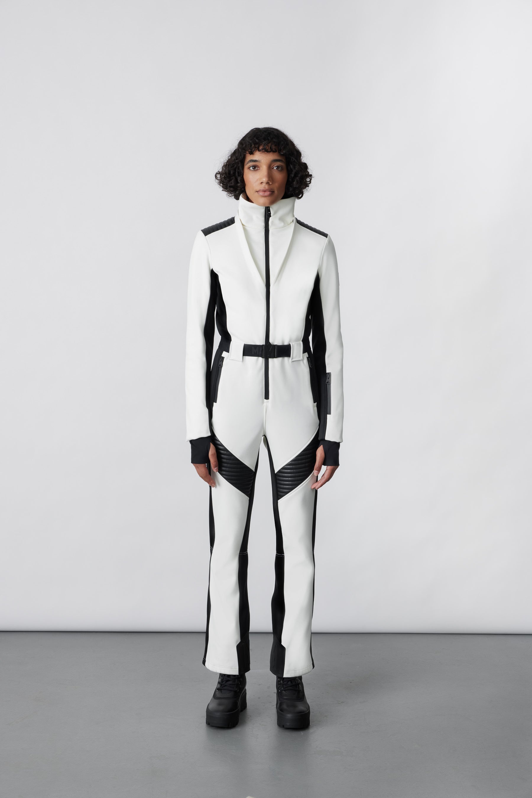 ELLE-Z Techno fleece ski suit with removable hood and fur trim - 6