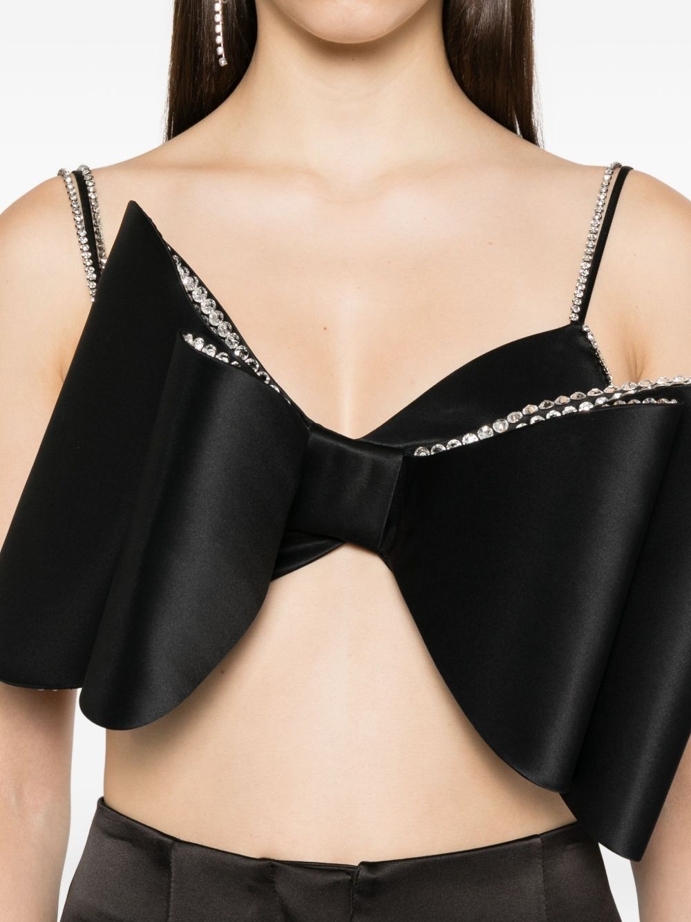 bow-detail crystal-embellished top - 5