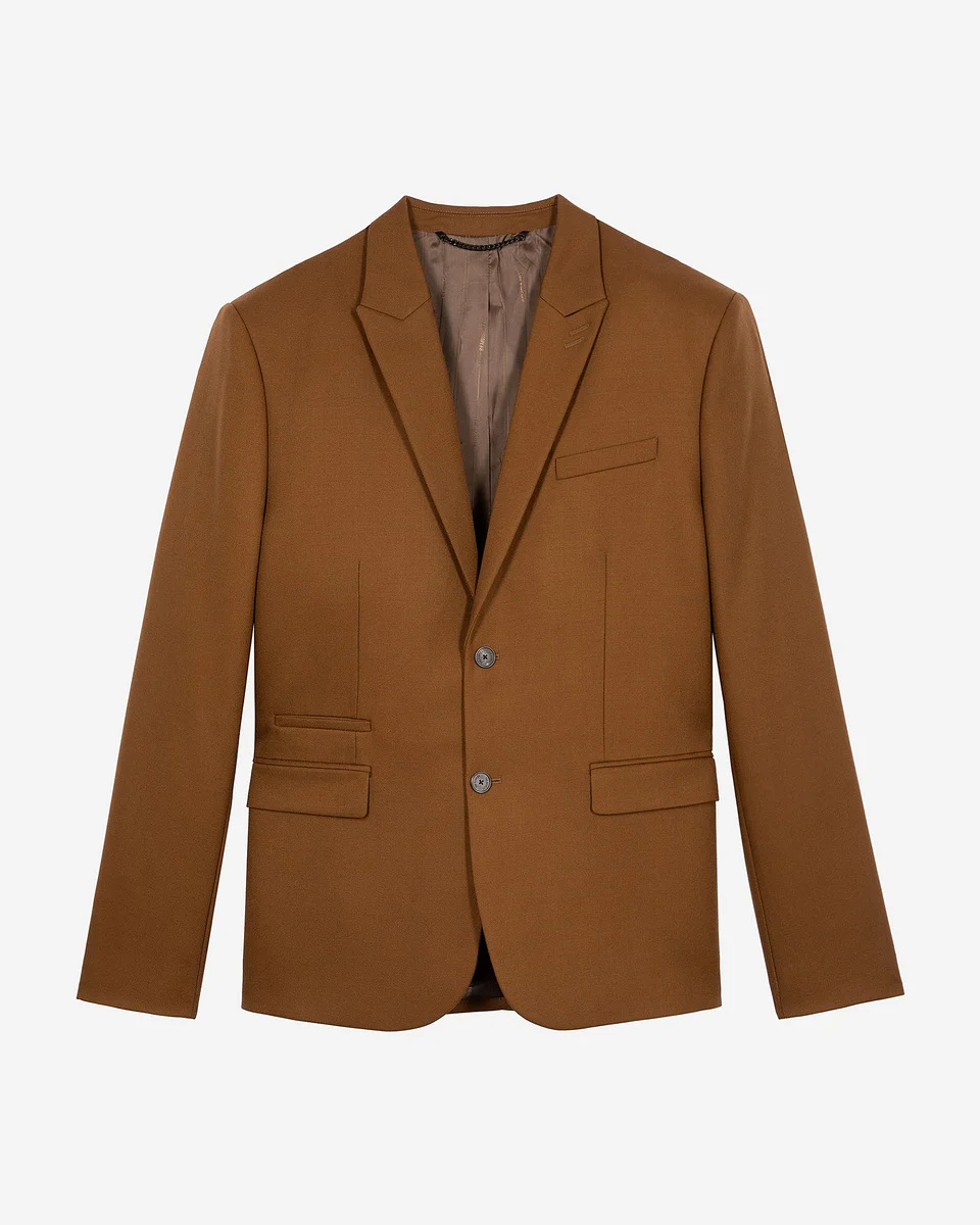 BROWN WOOL SUIT JACKET - 1