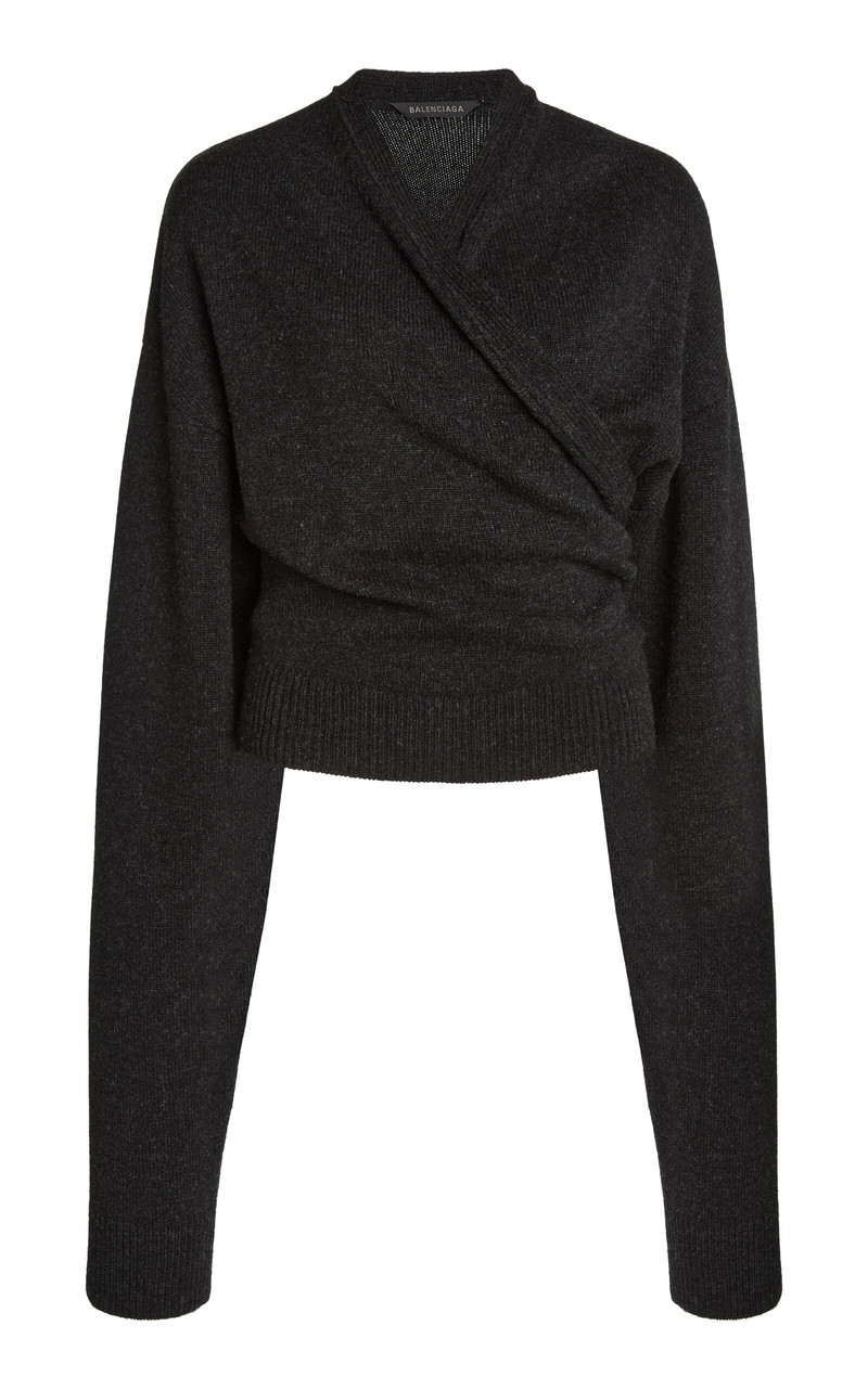 Wool Wrap Sweater grey - 1
