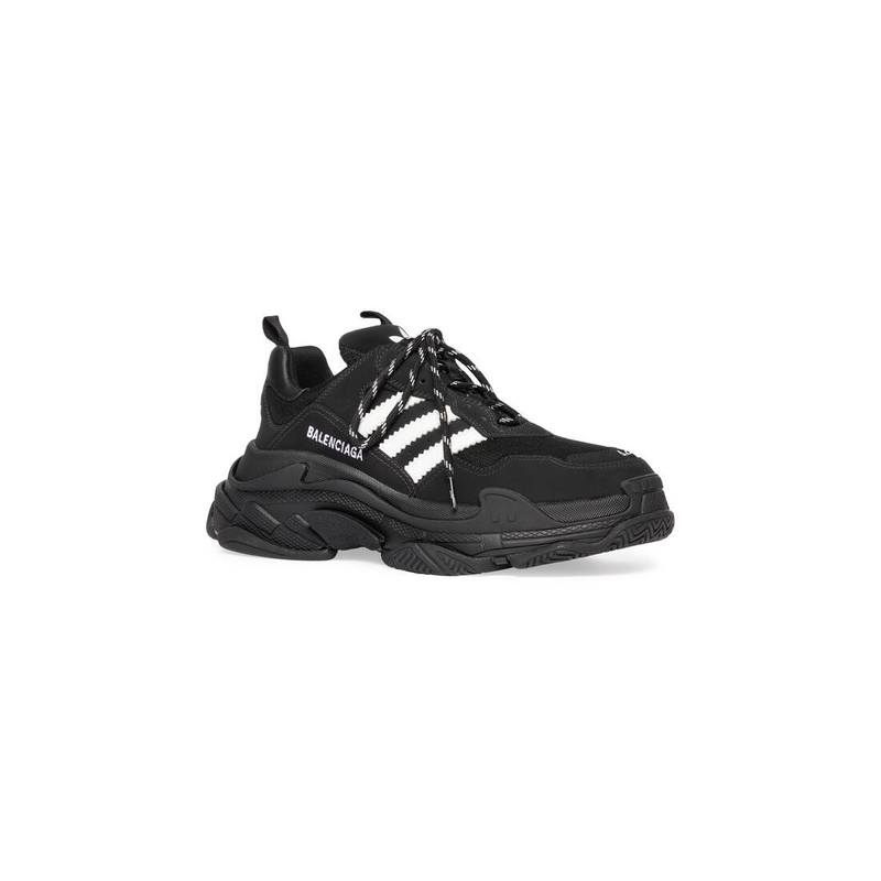 BALENCIAGA Men's Balenciaga / Adidas Triple S Sneaker in Black outlook