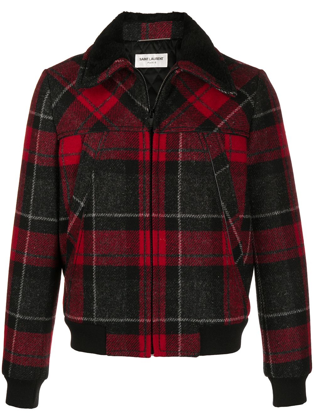 zip-up tartan-print jacket - 1