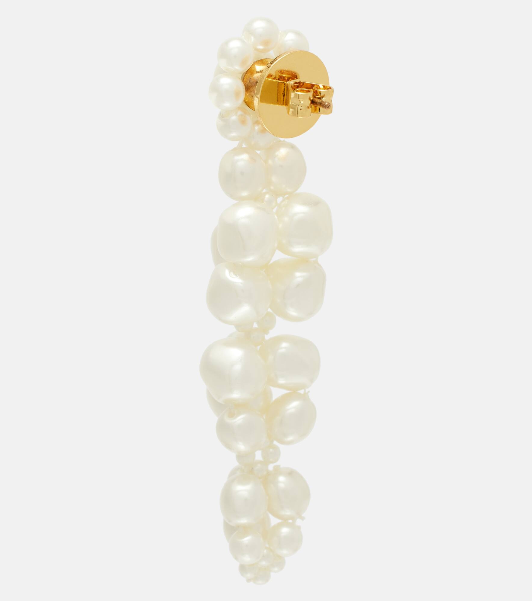Drip faux pearl drop earrings - 5
