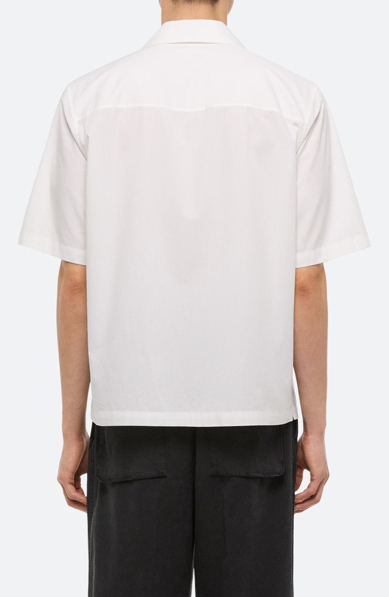 Helmut Lang Boxy Soft Broad Poplin Camp Shirt in White - 3
