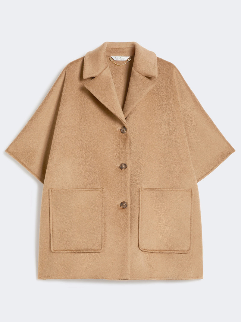 GOCCE Oversized cashmere broadcloth cape - CAMEL 1