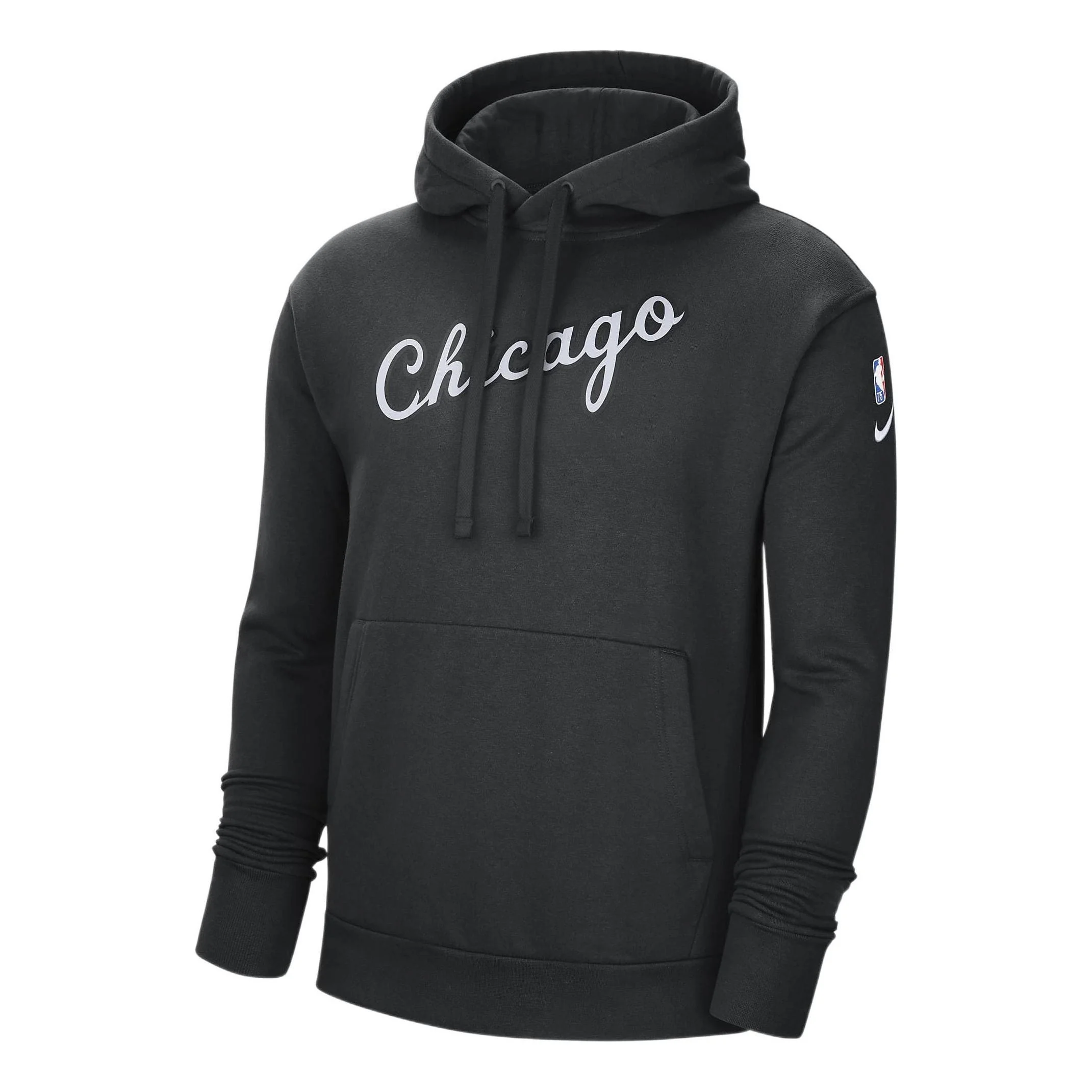 Men's Nike NBA Solid Color Alphabet Fleece Pullover Chicago Bulls Black DB2309-010 - 1