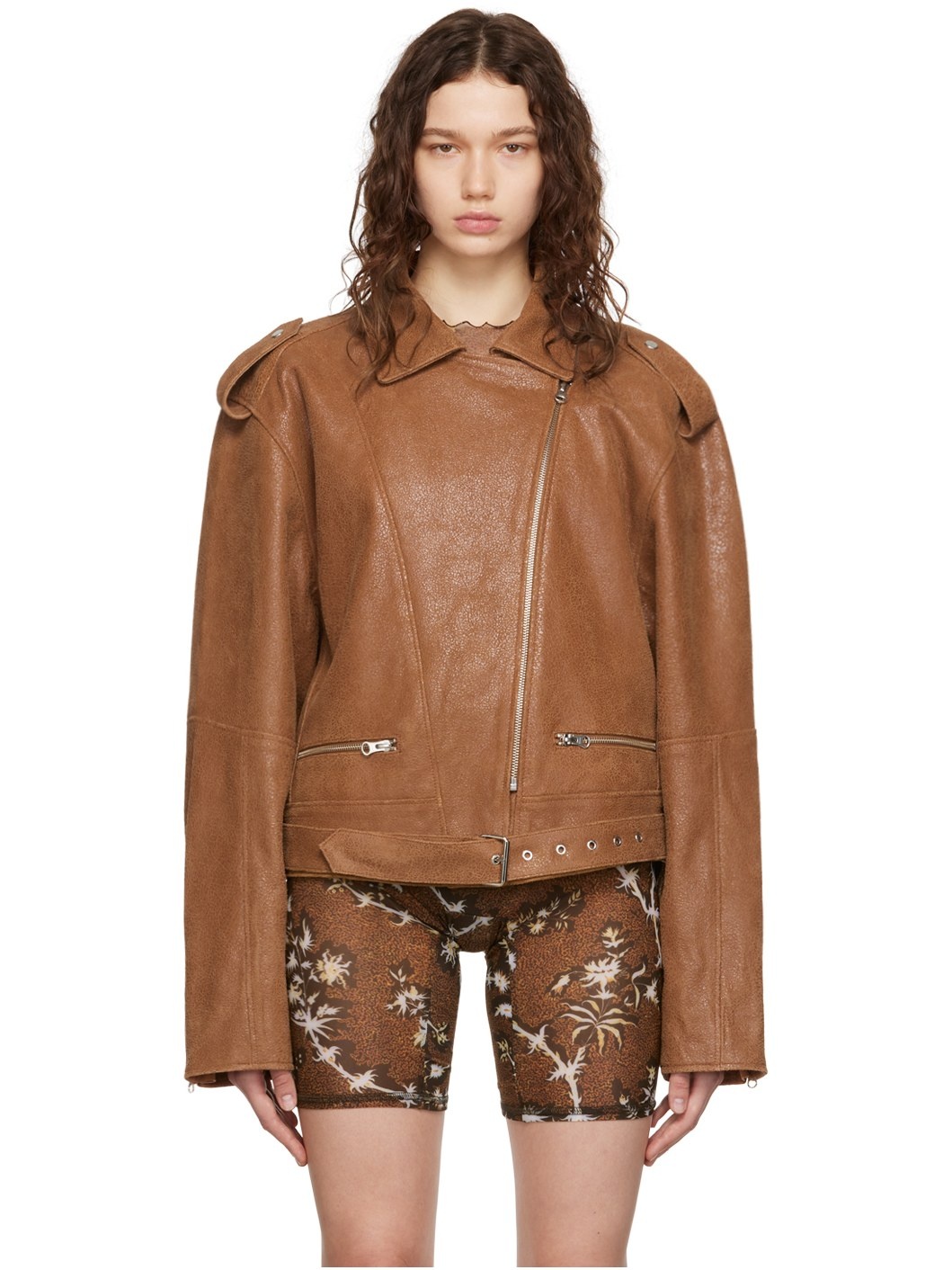 Brown Juku Leather Jacket - 1