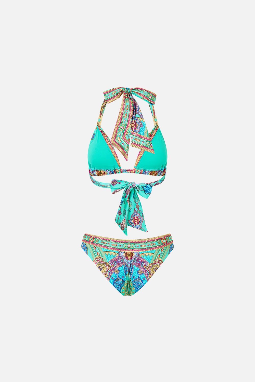 SOFT THICK TIE TRIANGLE BIKINI SET WITH TRIMS THE CONCUBINES CORRIDOR - 9