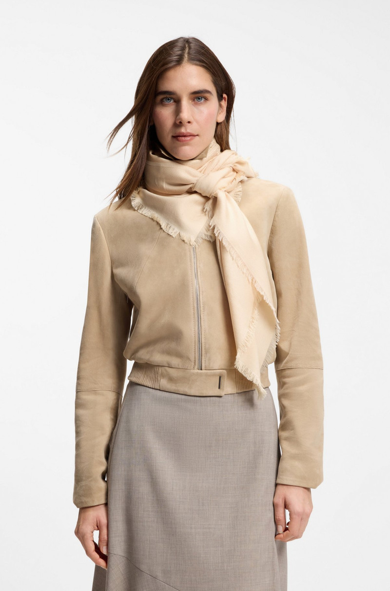 SILK-WOOL SCARF WITH LOGOS AND MONOGRAMS 3