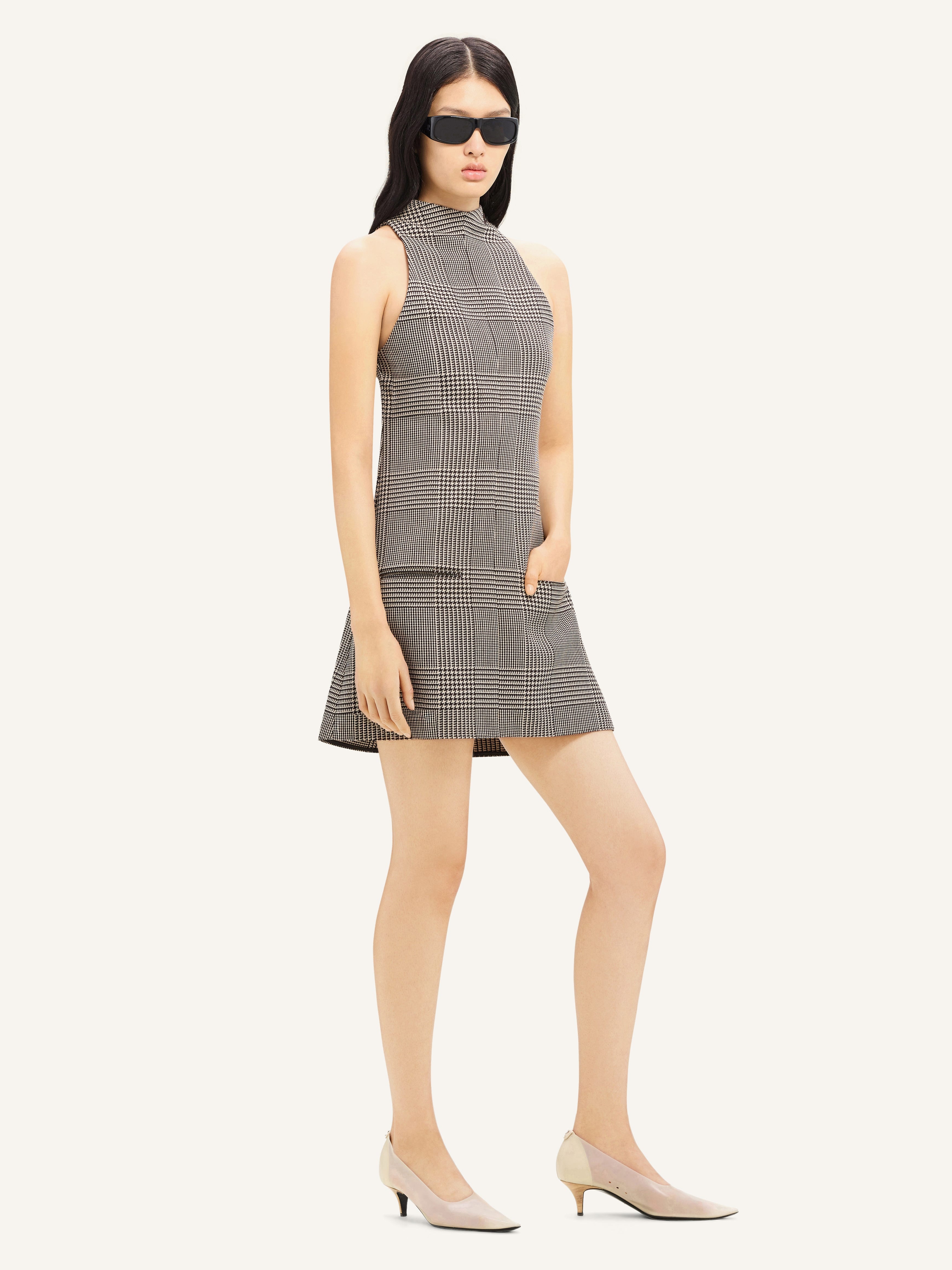 SLEEVELESS PRINCE OF WALES A-LINE DRESS - 3