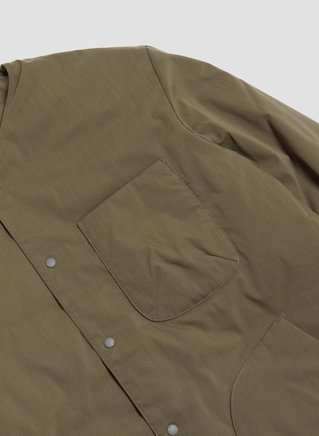 Nanga Hinoc Ripstop Inner Down Cardigan in Army Green - 4