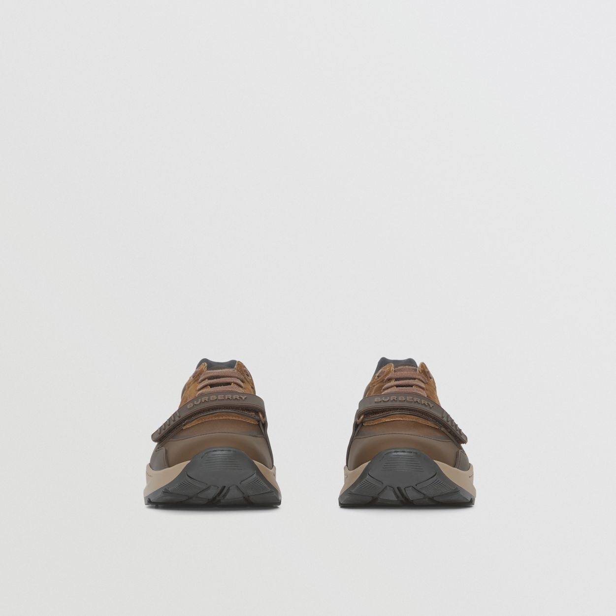 Leather, Suede and Check Sneakers - 4