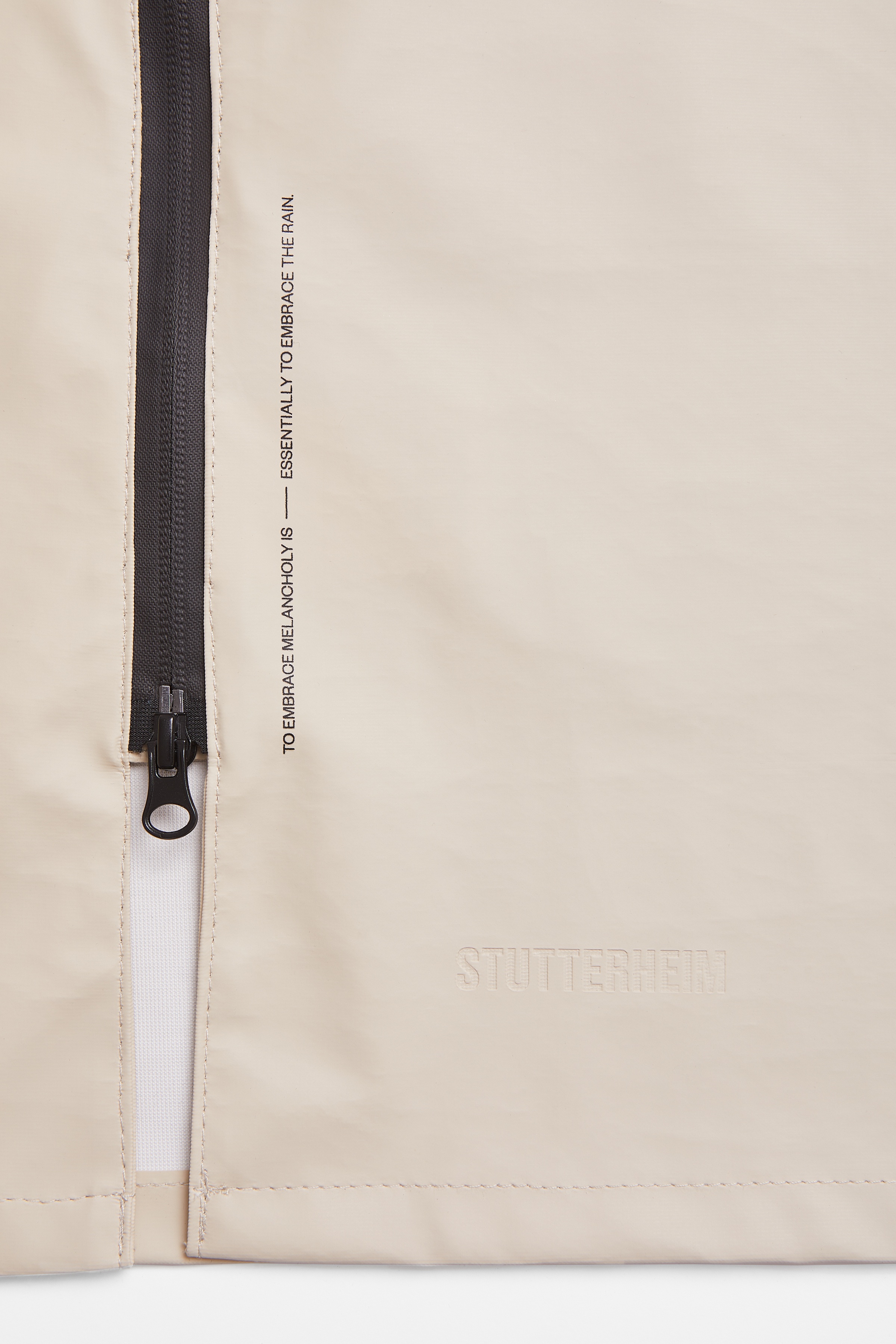 Stockholm Lightweight Zip Raincoat Oyster - 8