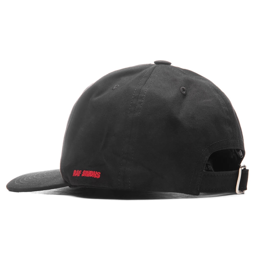 RAF SIMONS CAP WITH EMBROIDERED LOGO AND LABEL - BLACK - 4