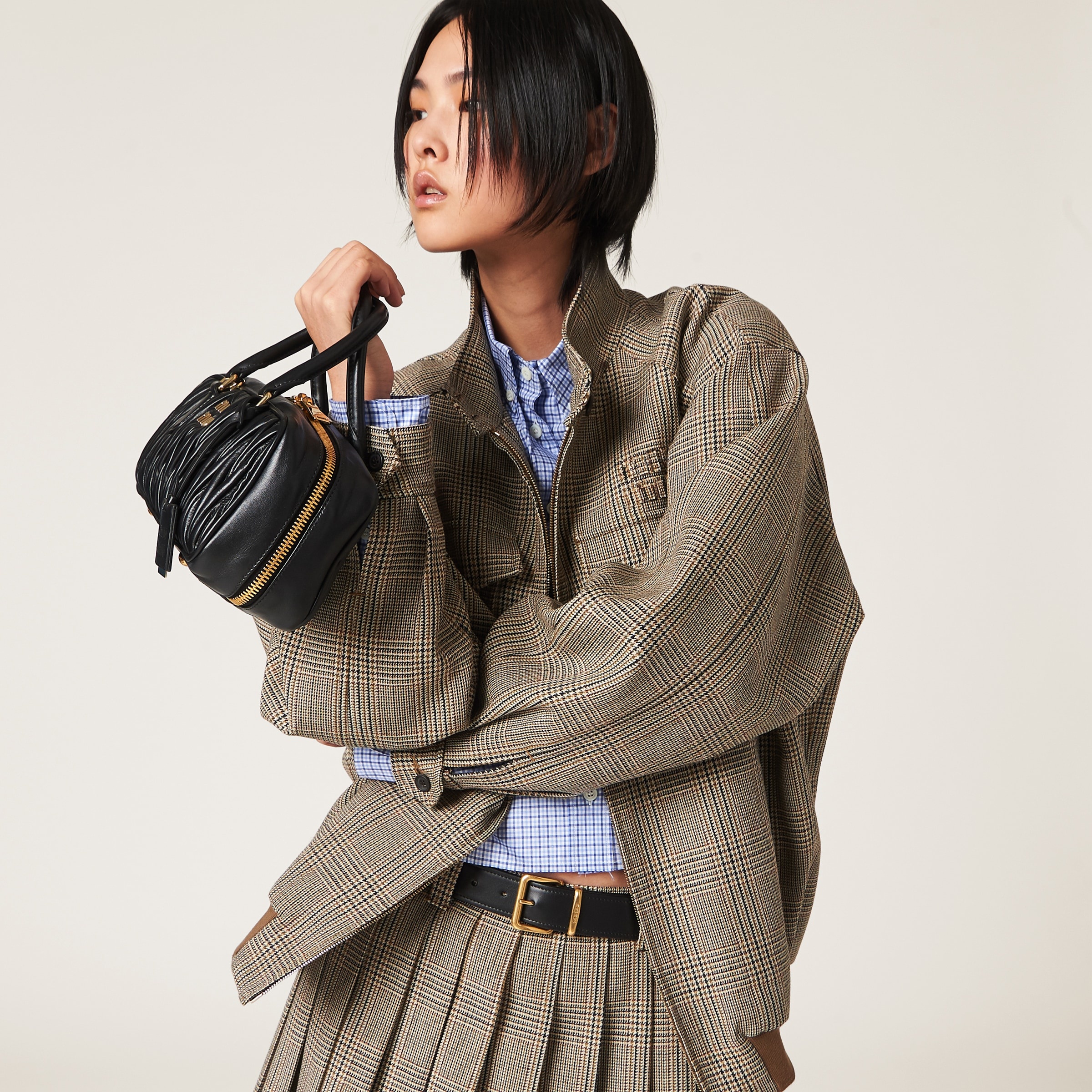 Miu Miu Prince of Wales checked blouson jacket | REVERSIBLE