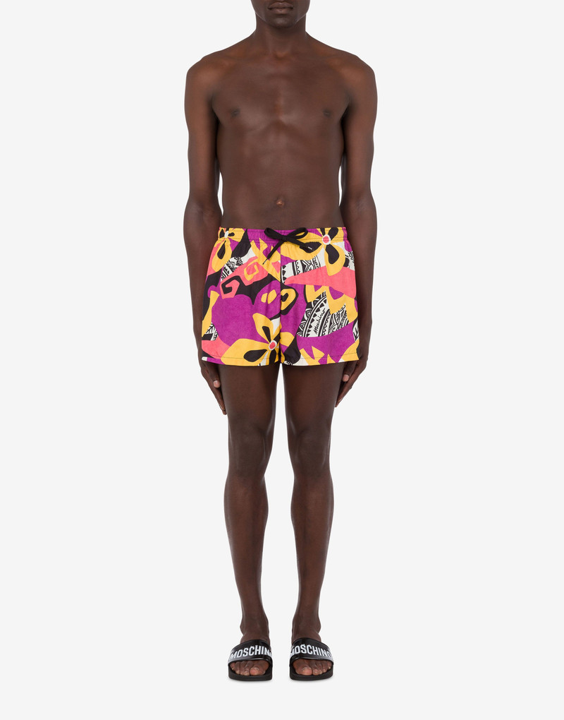 Moschino GEOMETRIC PRINT NYLON SWIM TRUNKS outlook