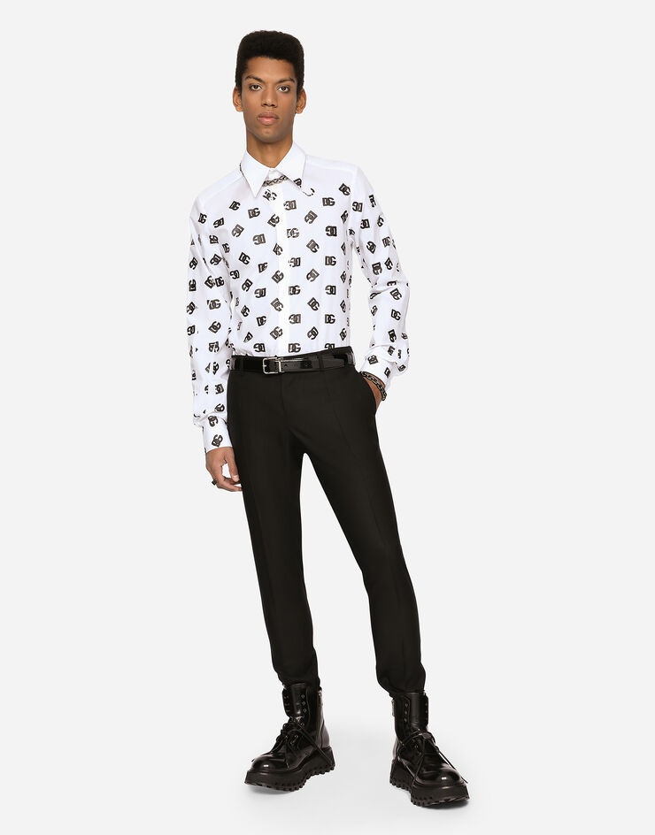 Cotton Martini-fit shirt with DG logo print - 1