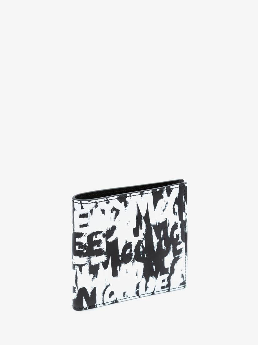 Mcqueen Graffiti Billfold Wallet in Black/white - 2