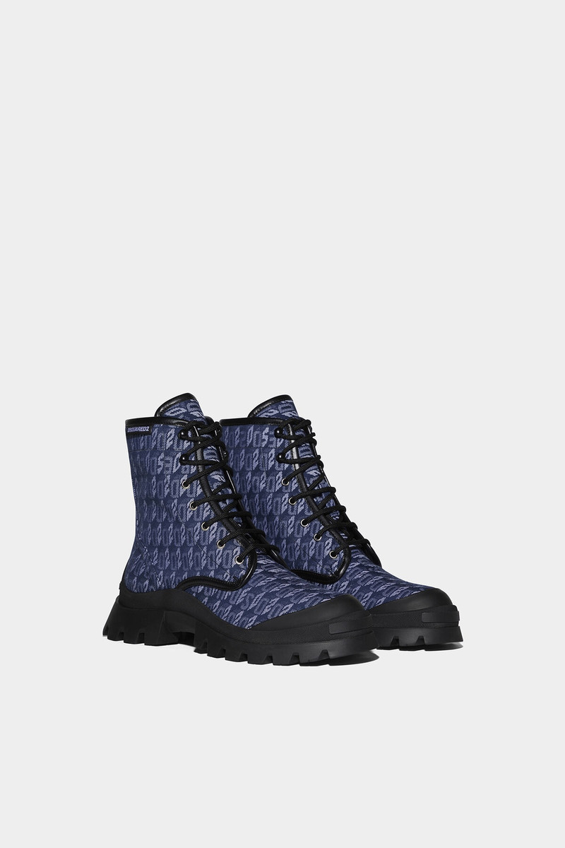 D2 MONOGRAM TANK COMBAT ANKLE BOOTS 3
