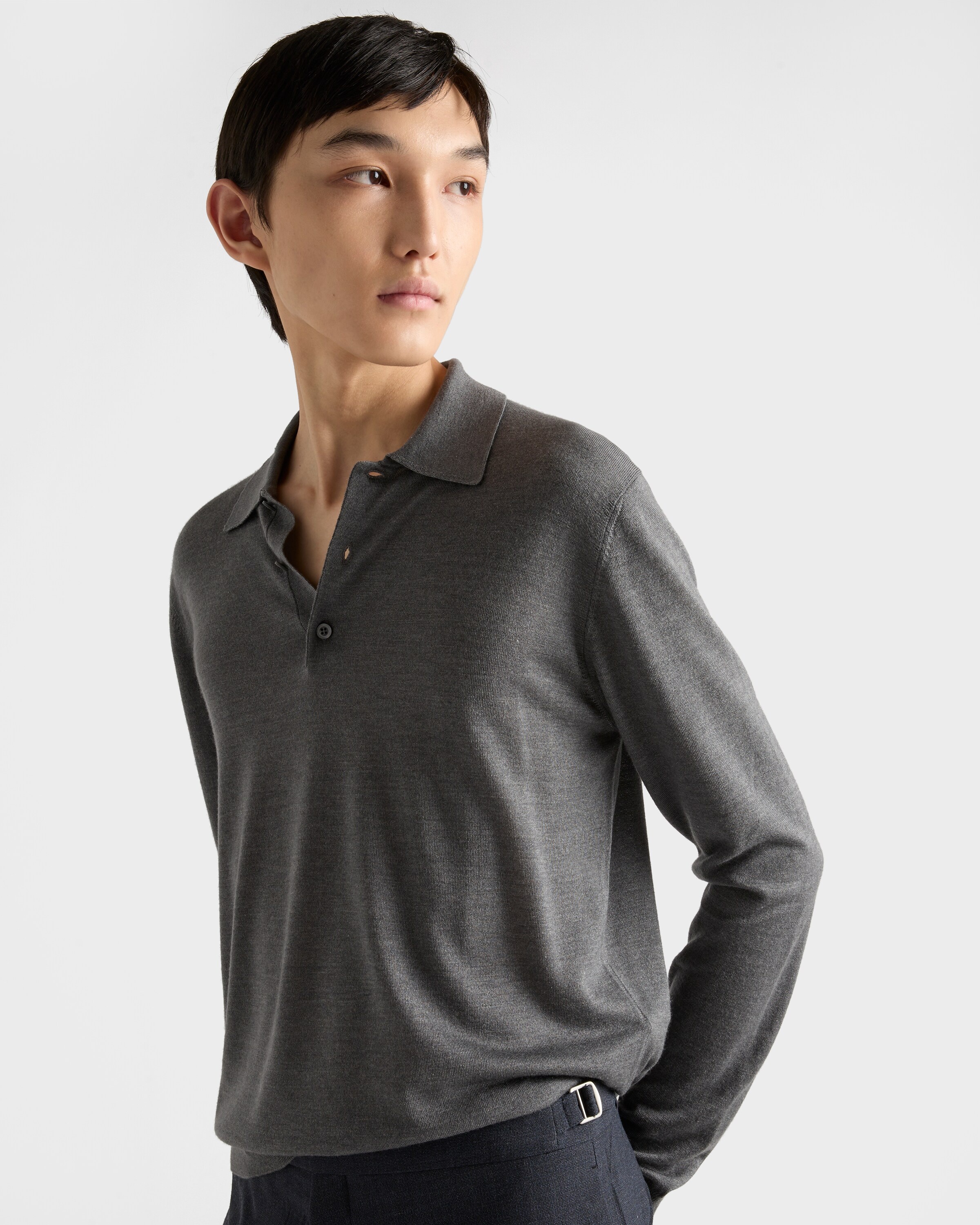 Cashmere and silk polo shirt - 4