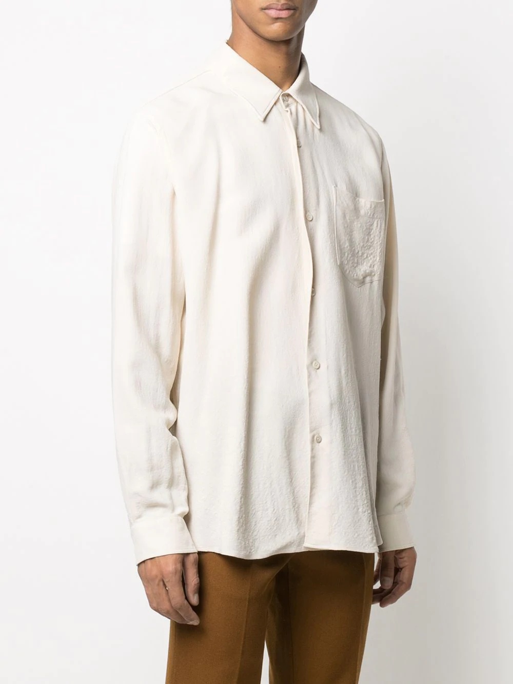 wrinkled-effect long-sleeved shirt - 3