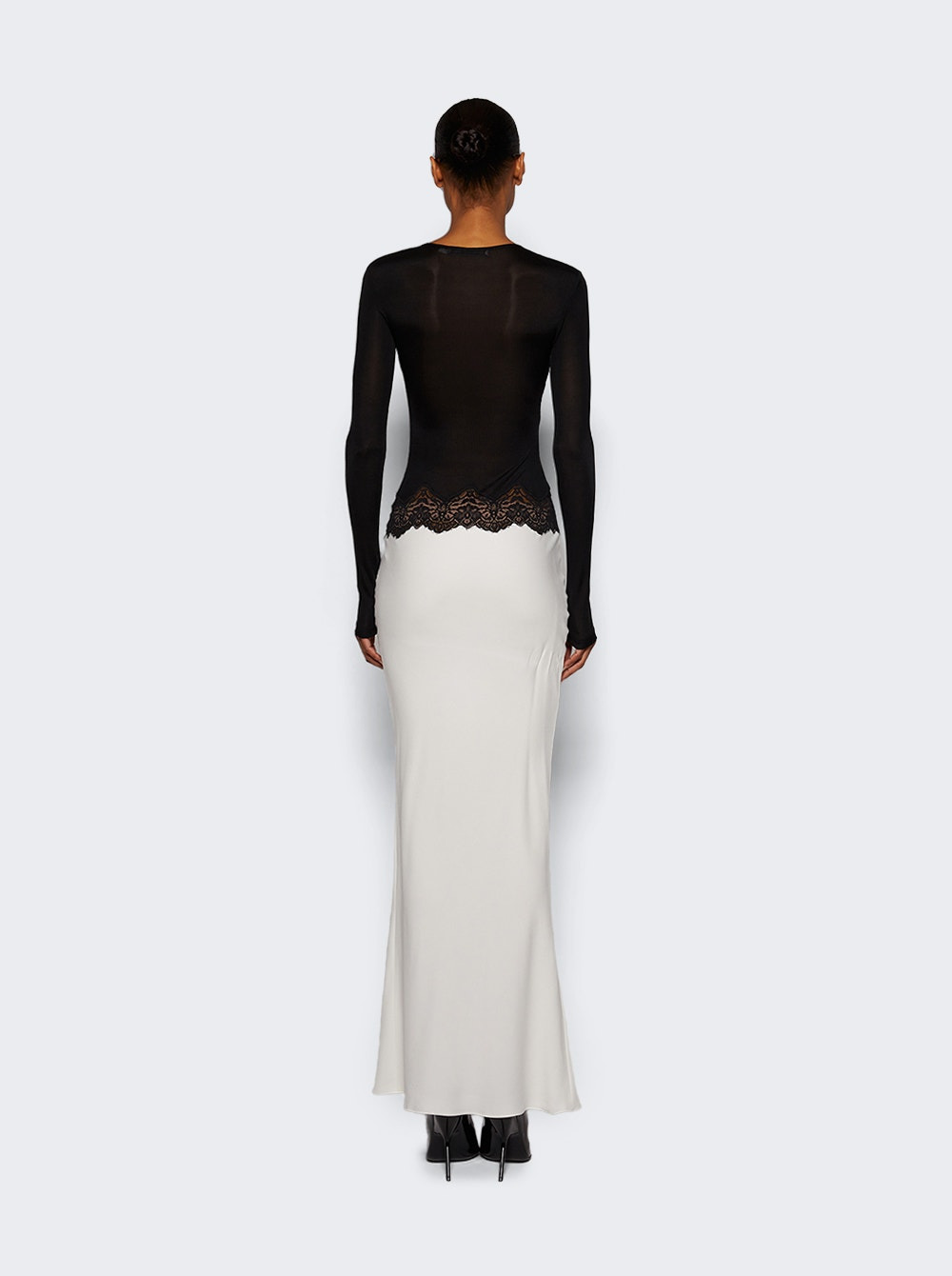 Open Twist Verner Lace Dress Black And White - 4