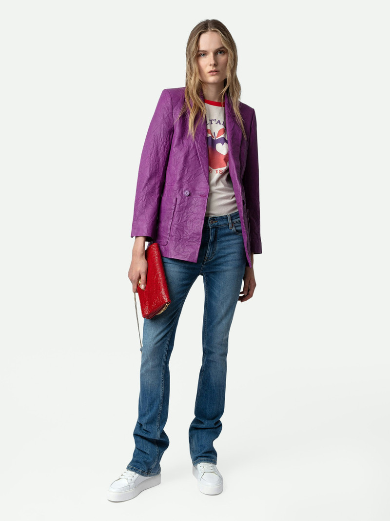 Zadig & Voltaire Visko Crinkled Leather Blazer outlook