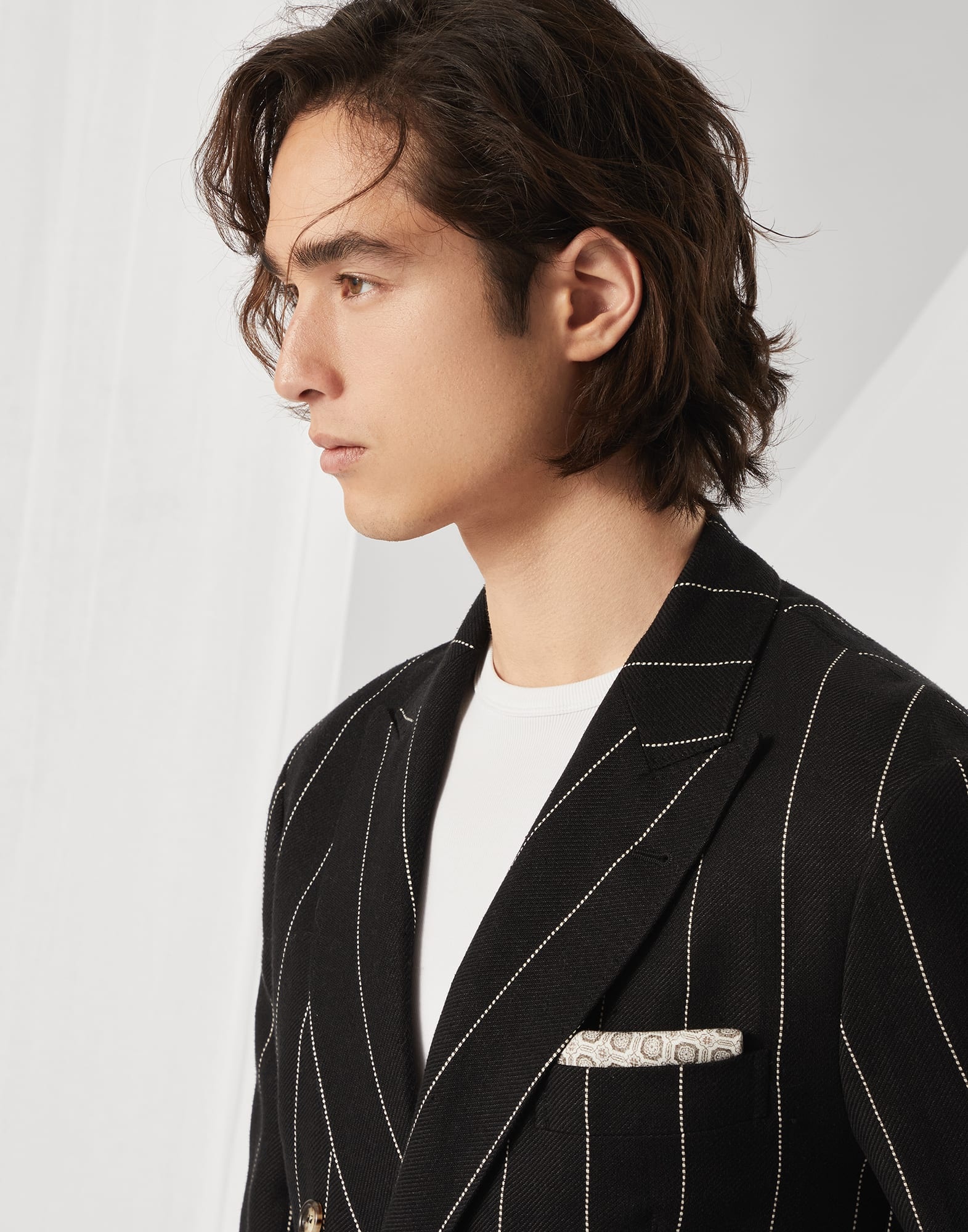 Silk pocket square with geometric design - 3