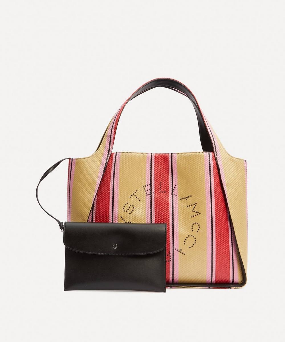 Stella Logo Striped Raffia Tote Bag - 6